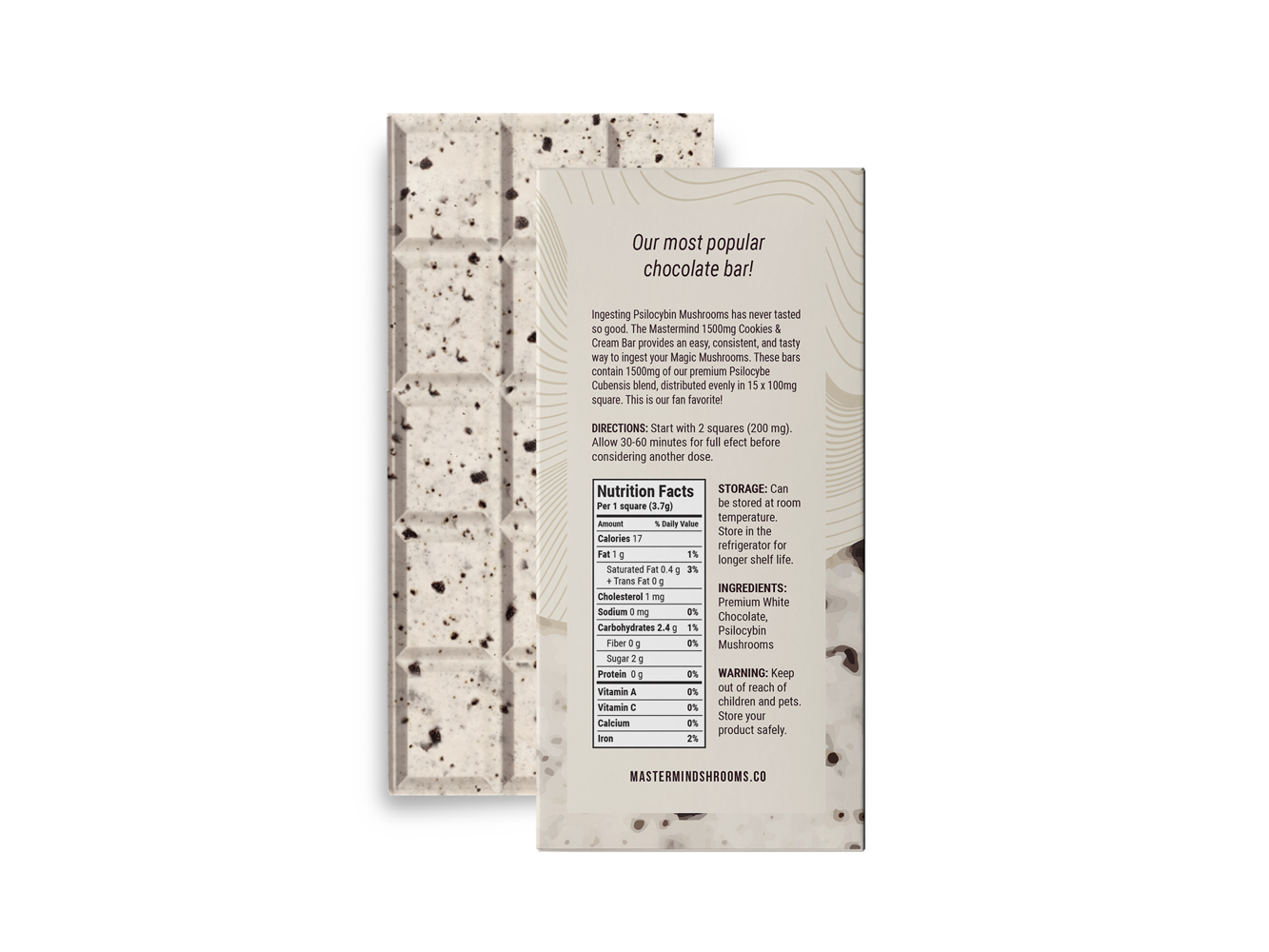 Mastermind – Cookies & Cream Chocolate Bar (1500mg) - Image 2